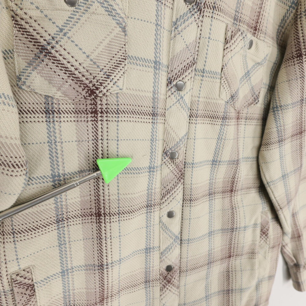 Kuhl Kleo Hoodie Shacket Womens M Cream Plaid Snap Front Fleece Lined Flannel - Picture 4 of 11